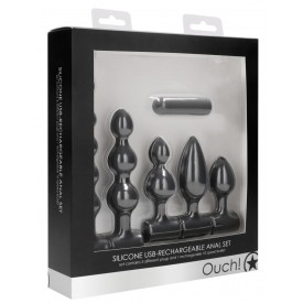 Черный анальный вибронабор USB-Rechargeable Anal Set