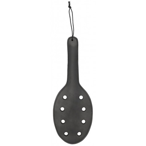 Черная шлепалка Saddle Leather Paddle With 8 Holes - 40 см.